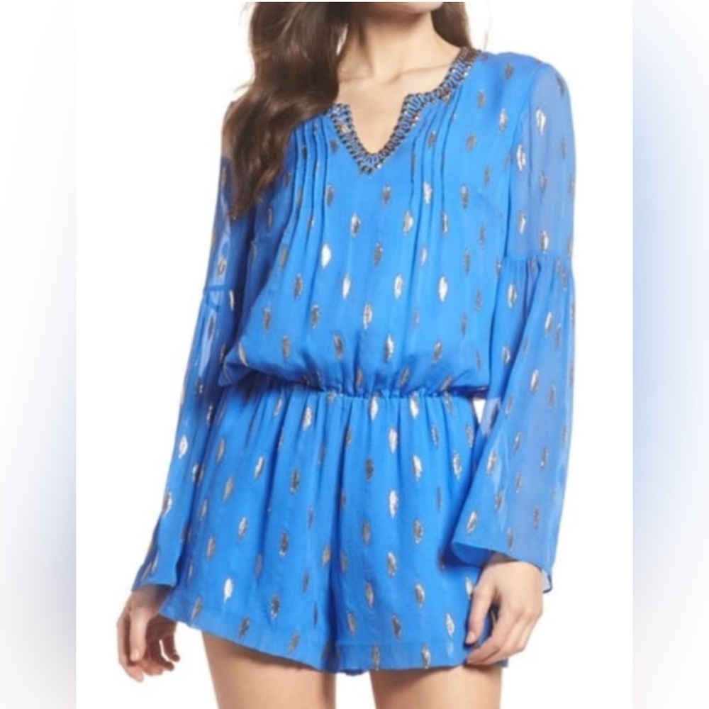 Lilly Pulitzer Blue  silk romper sz L